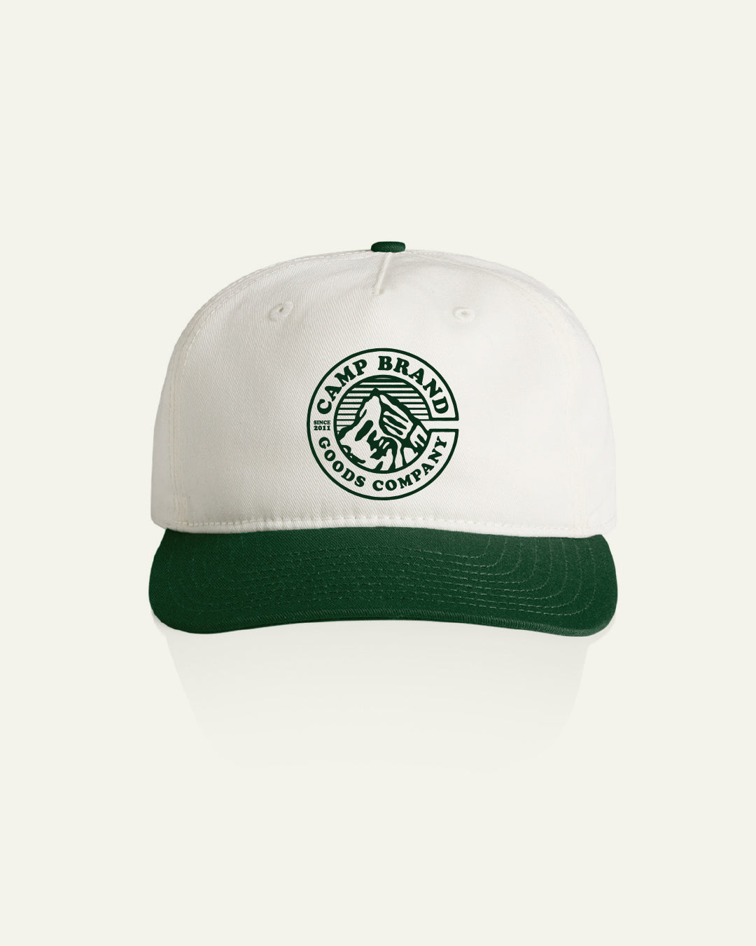 Heritage Crest 5 Panel Camp Hat - Natural/Forest