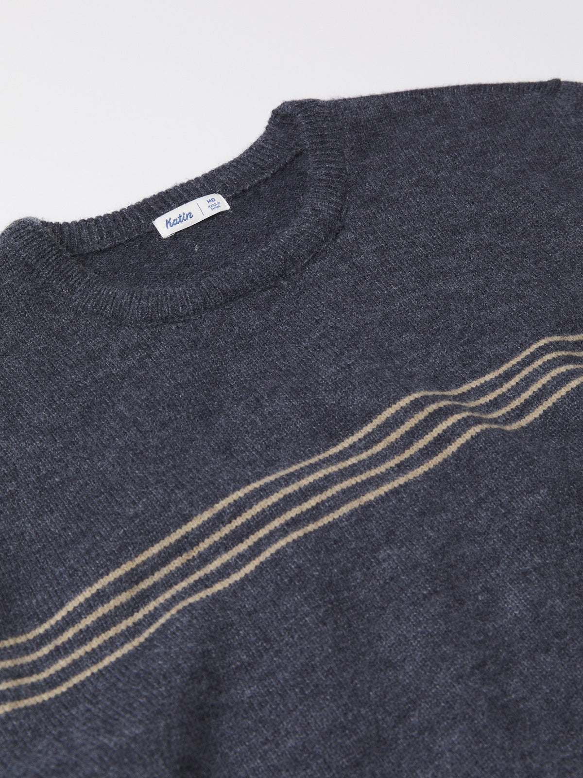 Katin Charles Sweater in Navy, flat, front detail