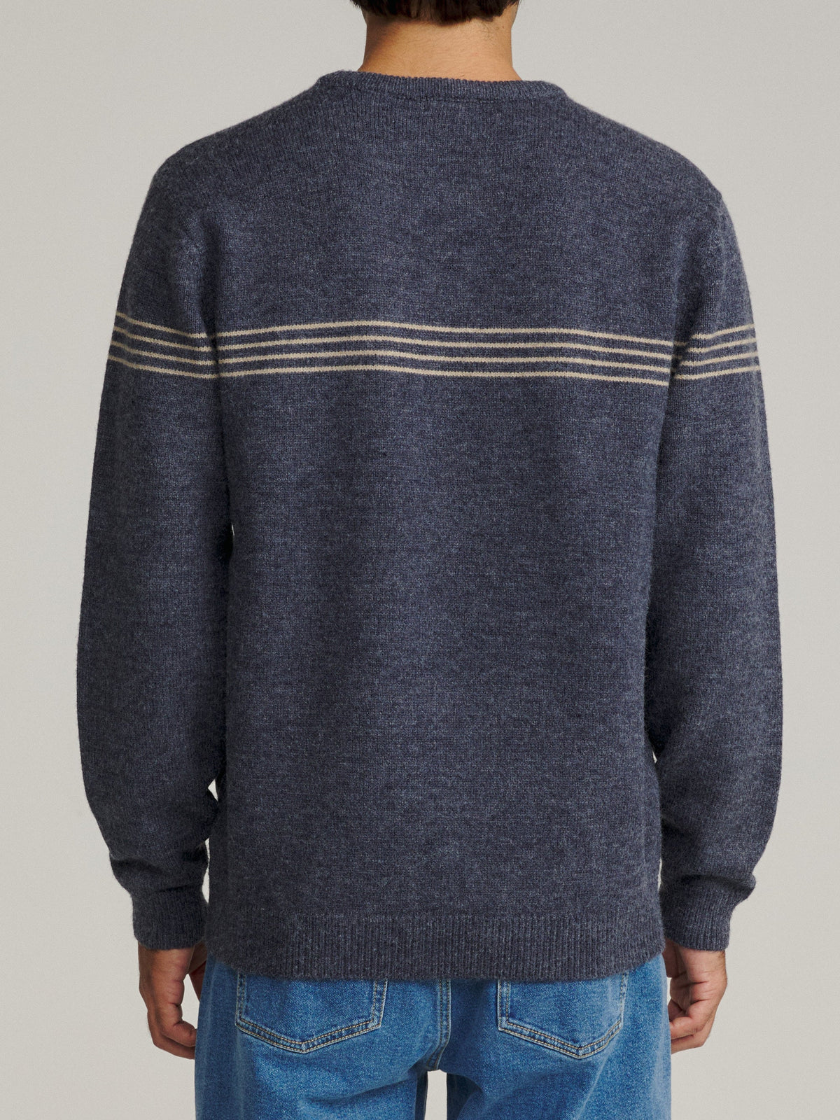 Katin Charles Sweater in Navy, on model, back