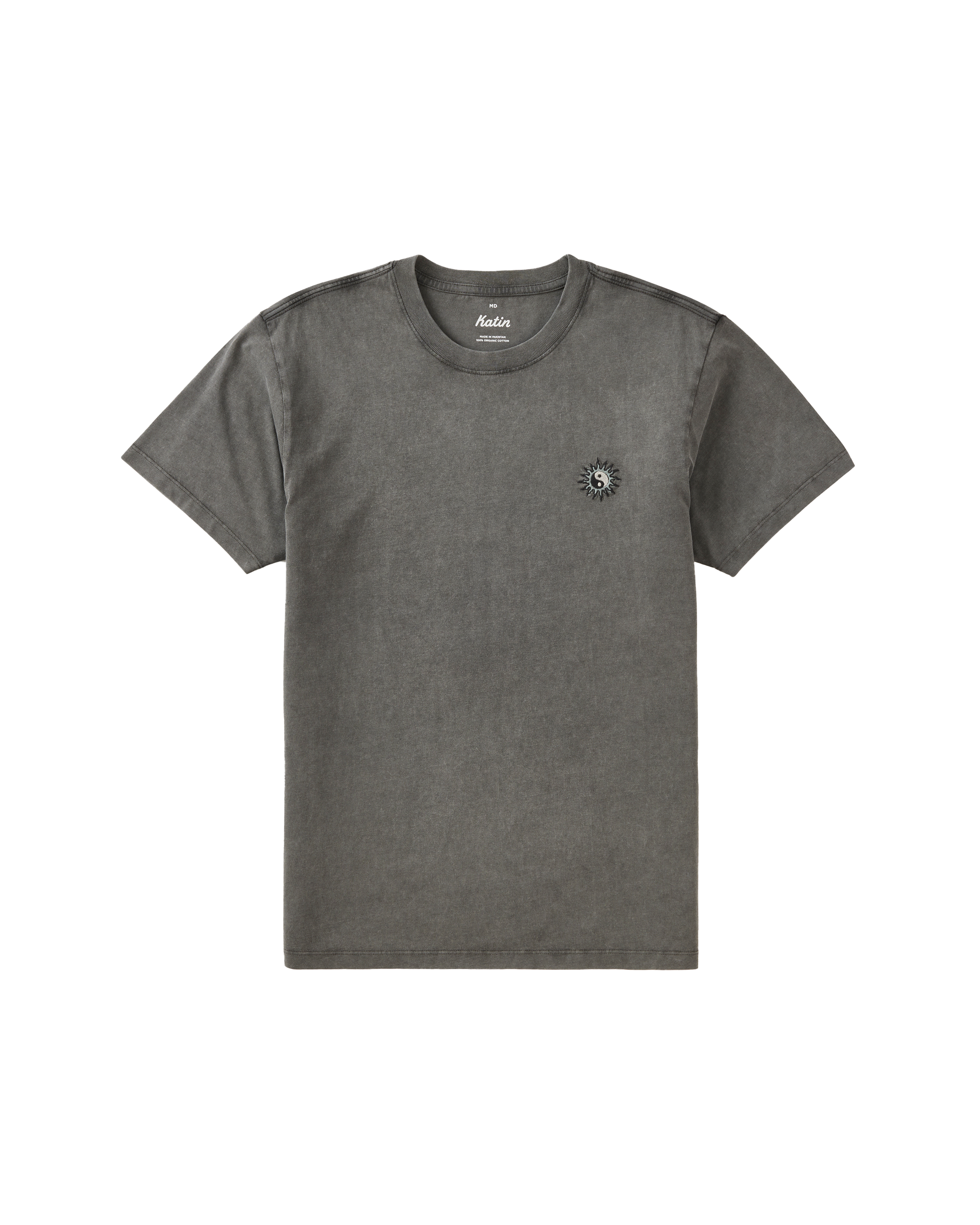 Orb Embroidered Tee Black Sand Wash