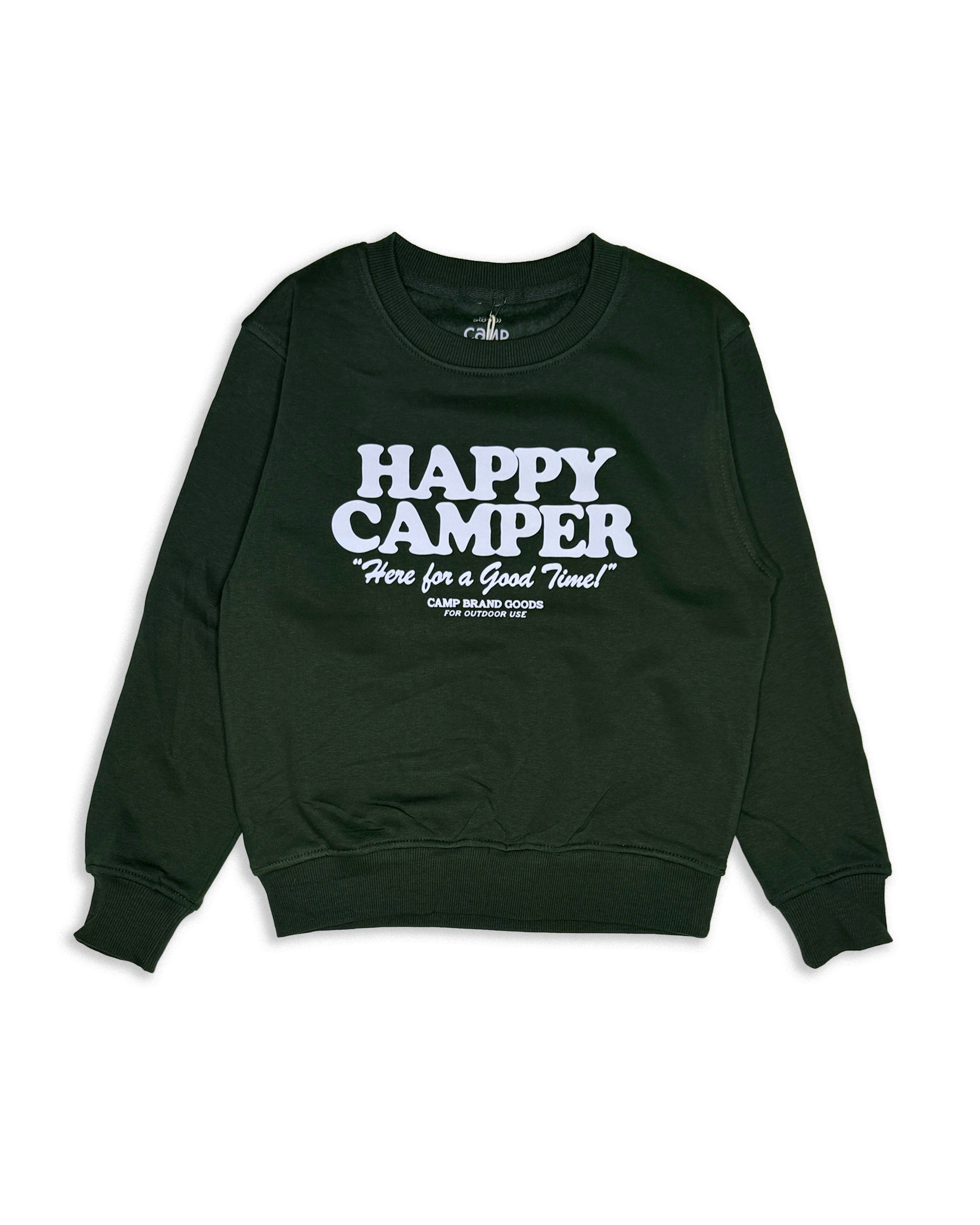 Happy Camper Kids Crewneck - Forest