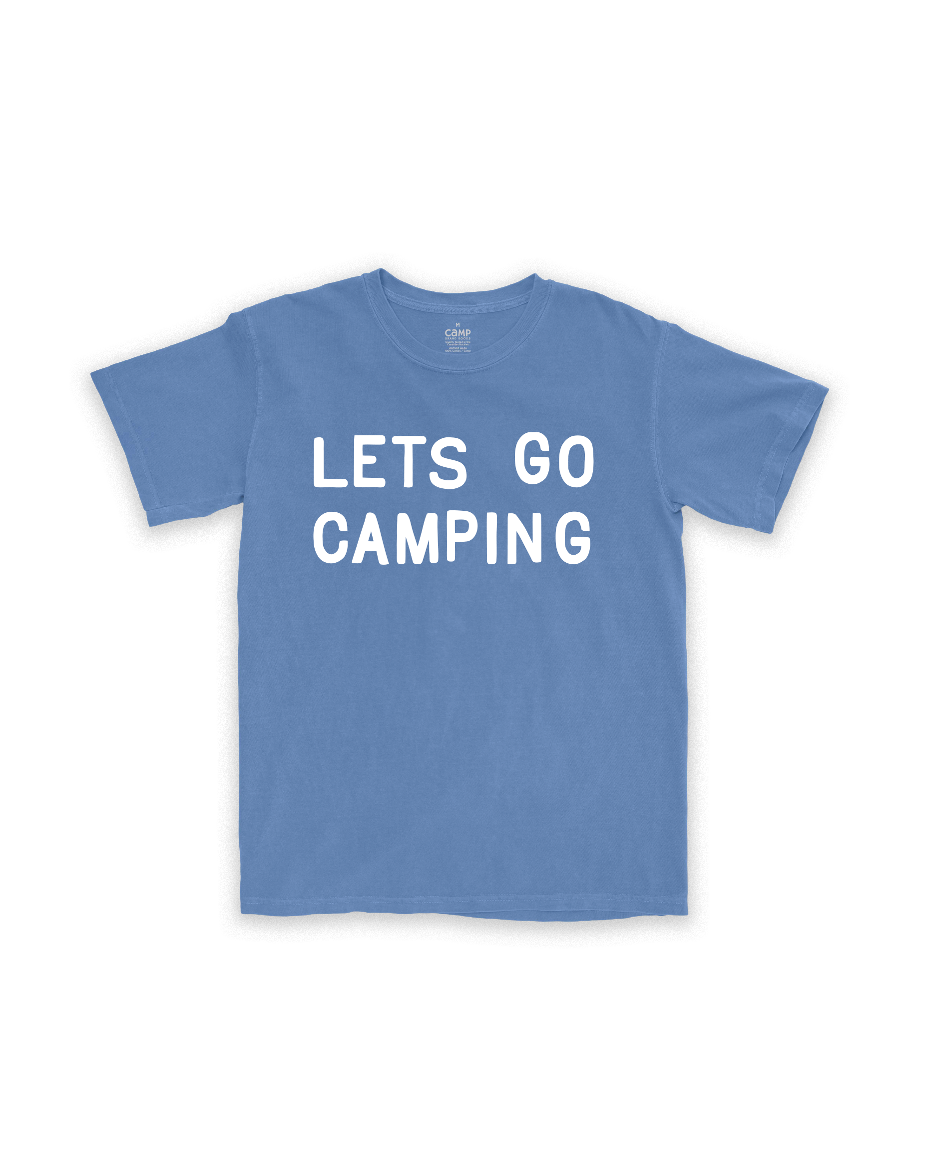 Lets Go Camping Youth Vintage Tee - Faded Blue