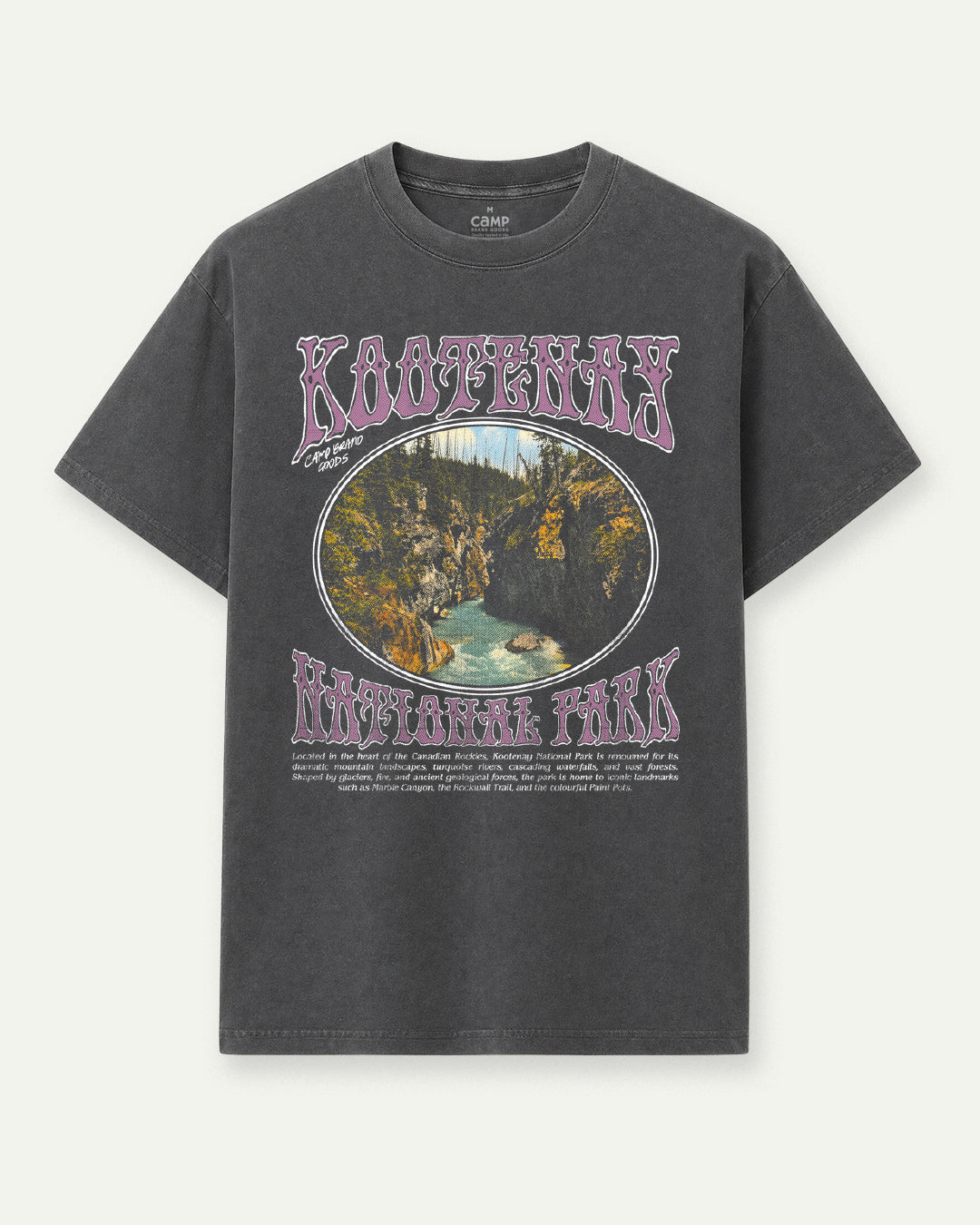 Kootenay Rockies Tour Vintage T-Shirt - Faded Black