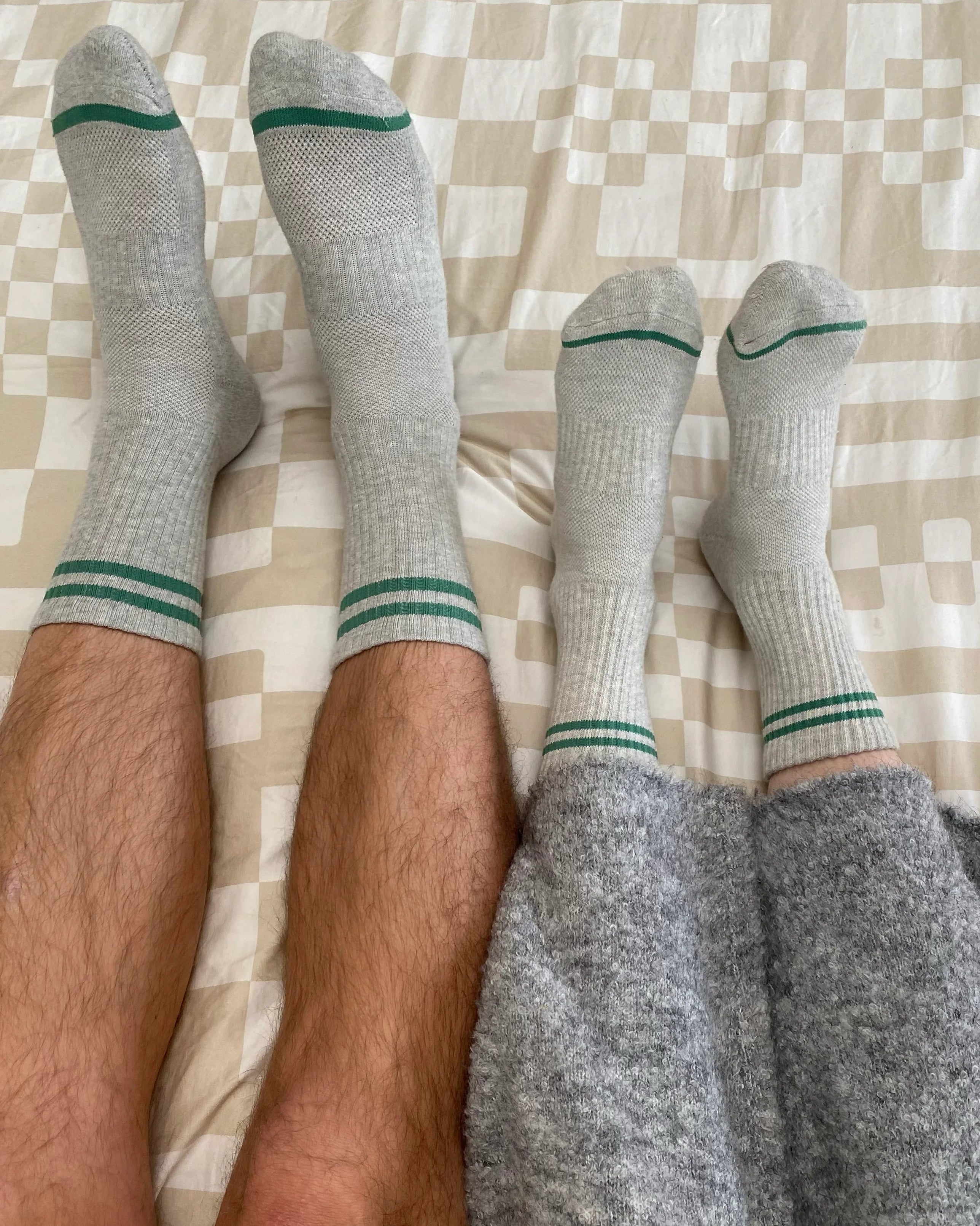 Extended Boyfriend Socks Light Grey