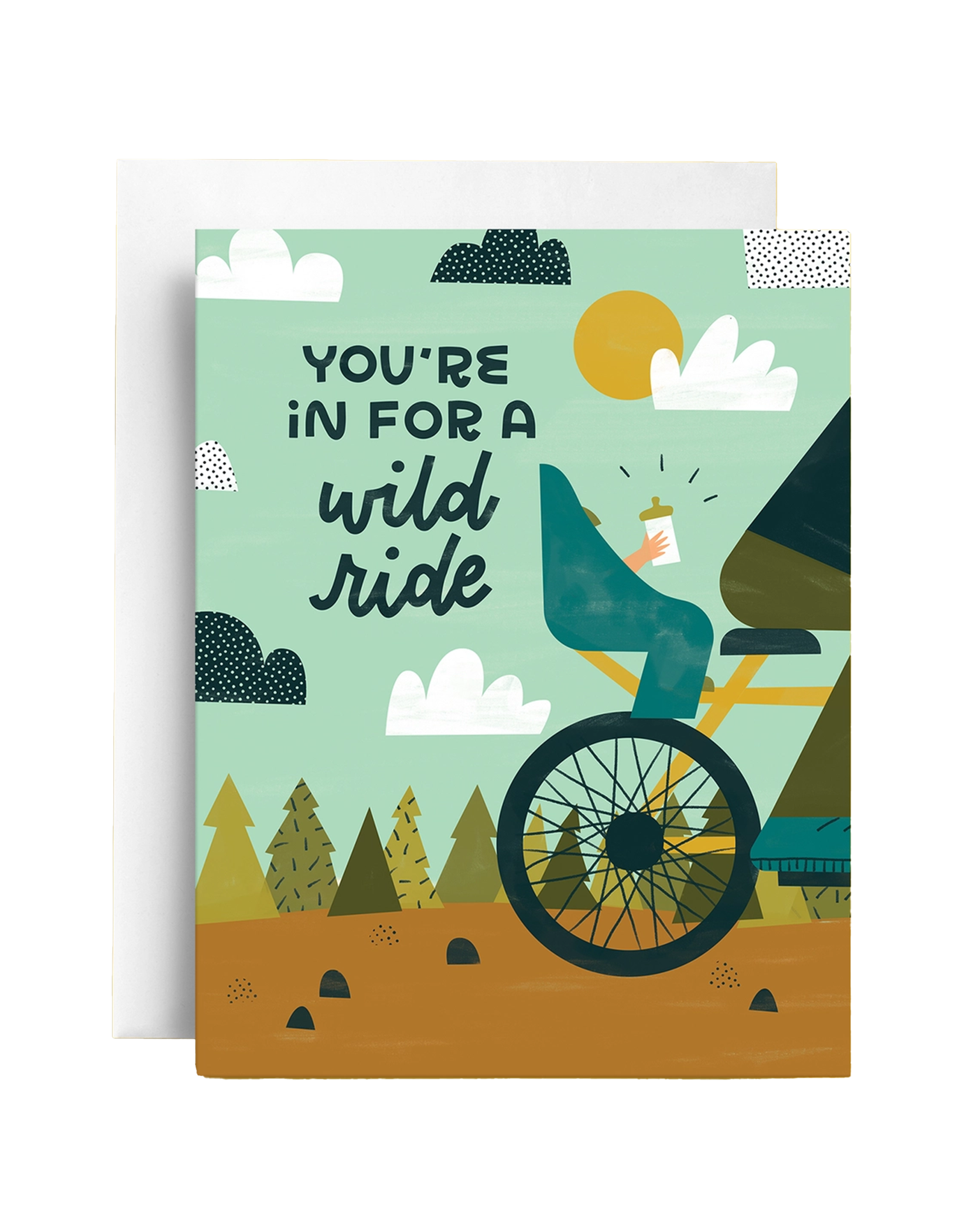 Wild Bike Ride Mountains Baby Card