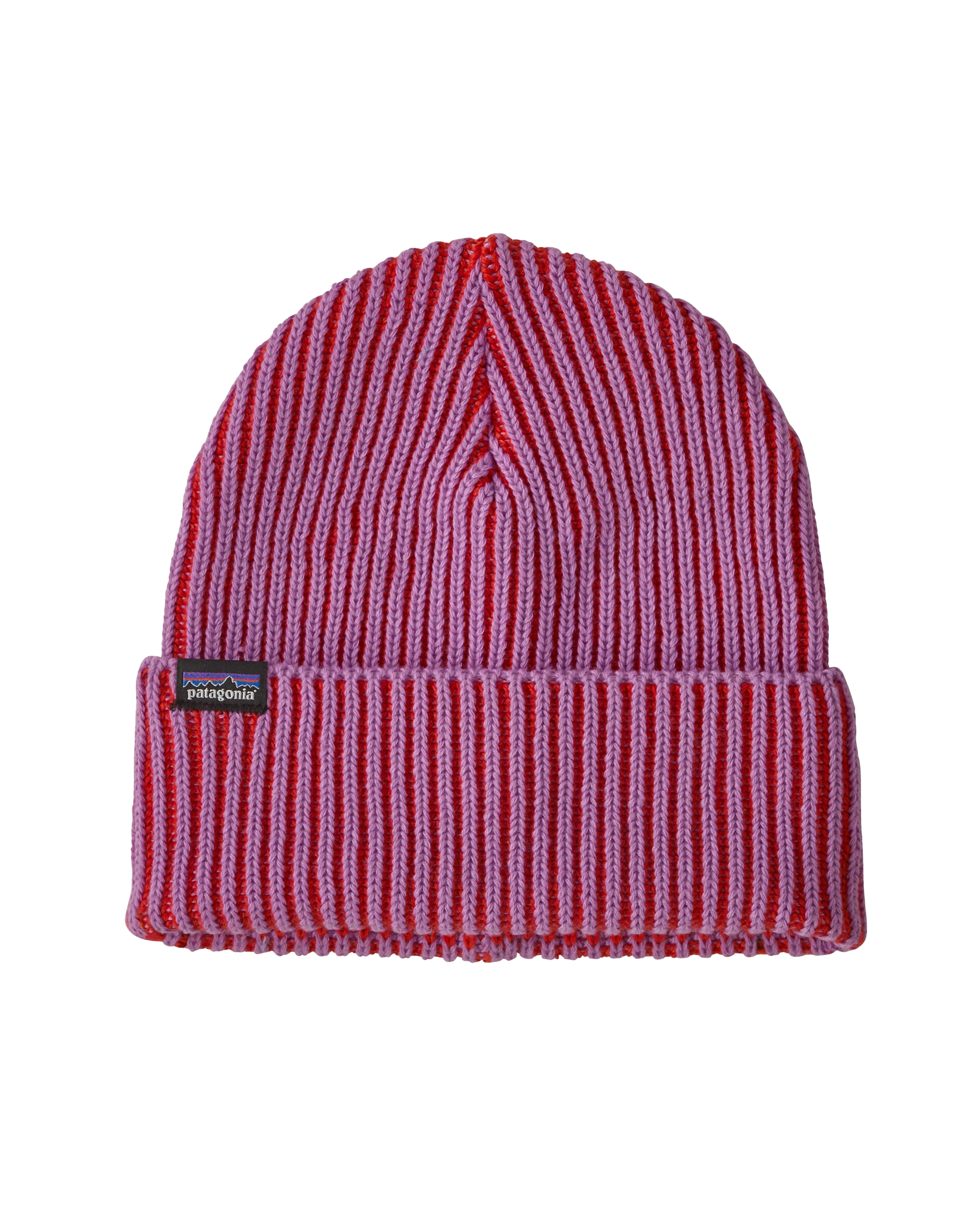 Fishermans Rolled Beanie Contrast Stripe: Brisk Purple