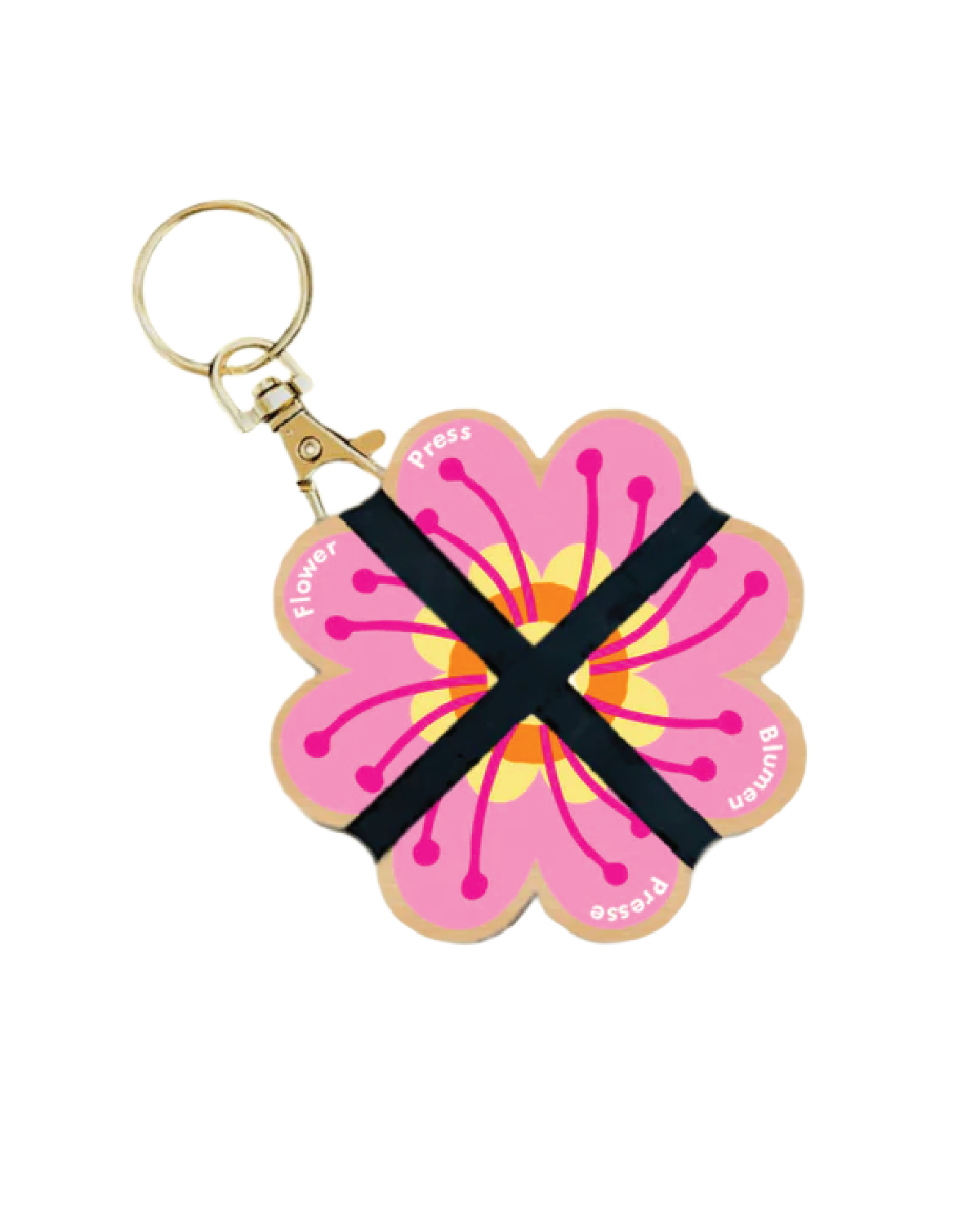 Keyring Flower Press - Oranges & Pinks