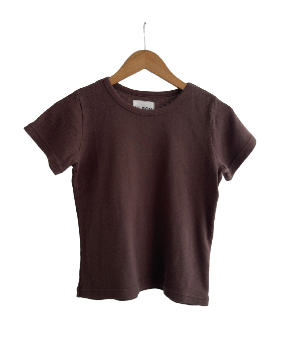 Pointelle Babe Tee Chocolate