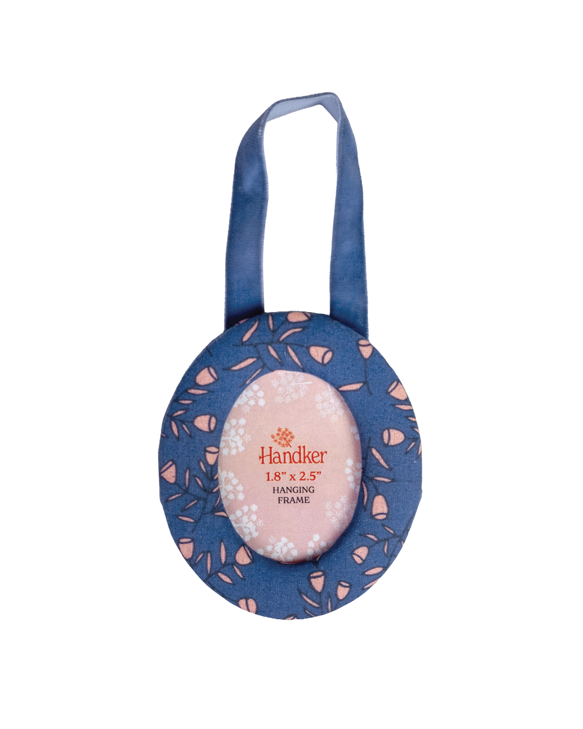 Posey Blue Fabric Frame Ornament