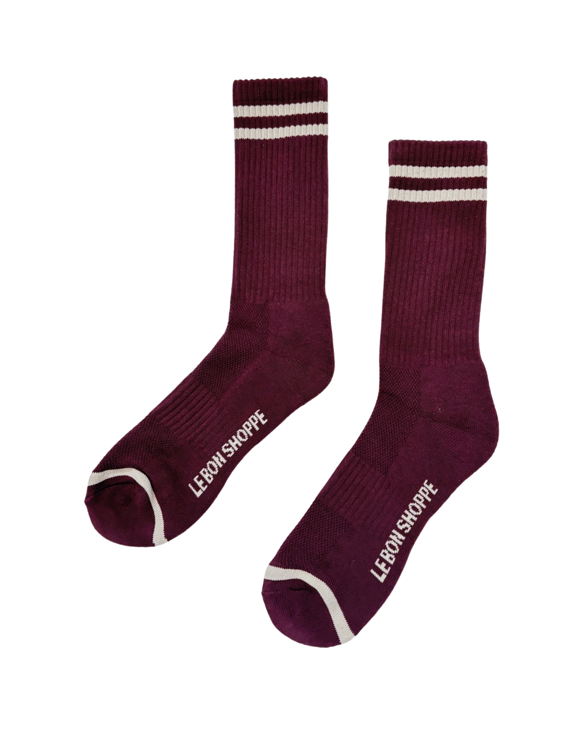 Extended Boyfriend Socks Maroon