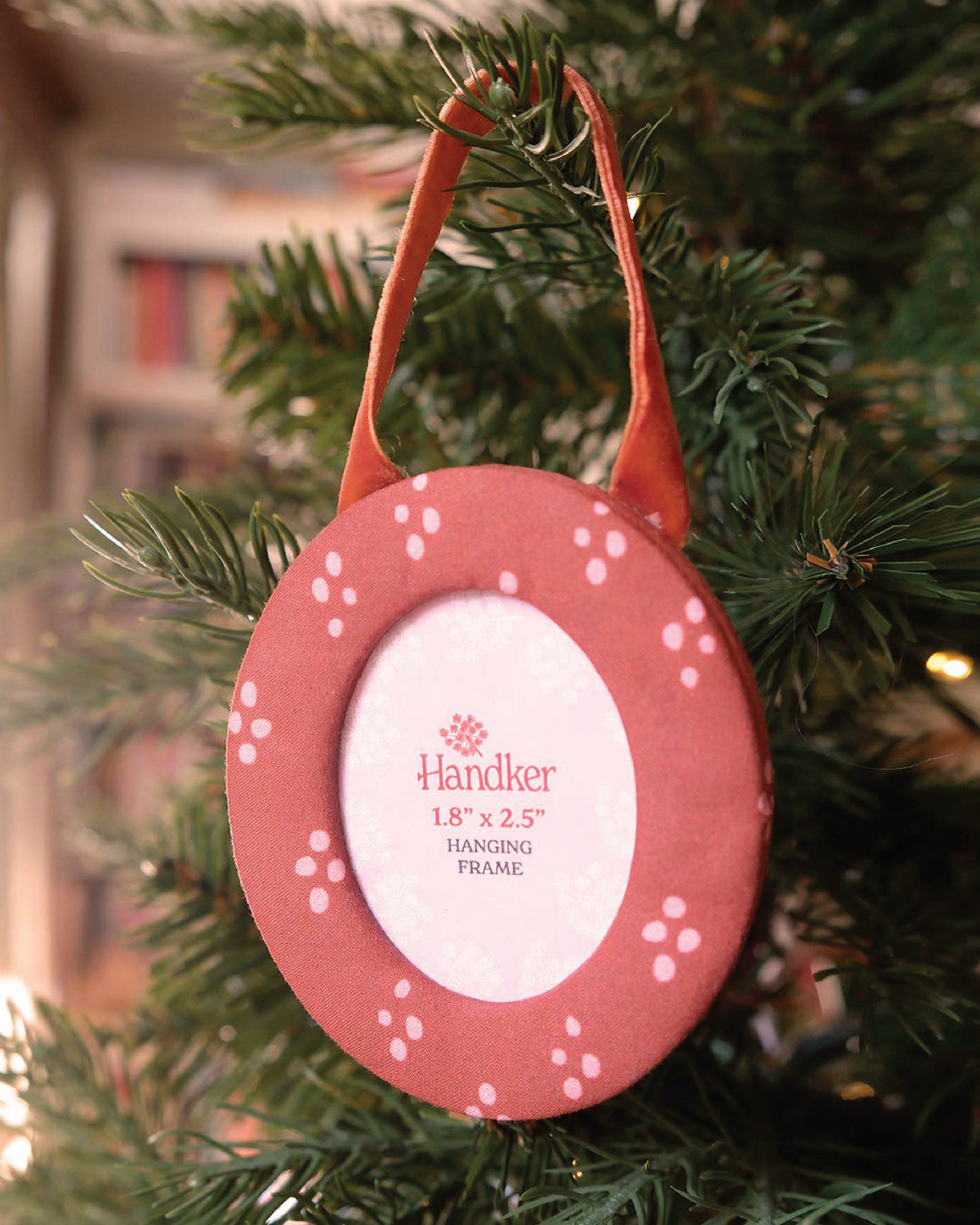 Red Dottie Fabric Frame Ornament