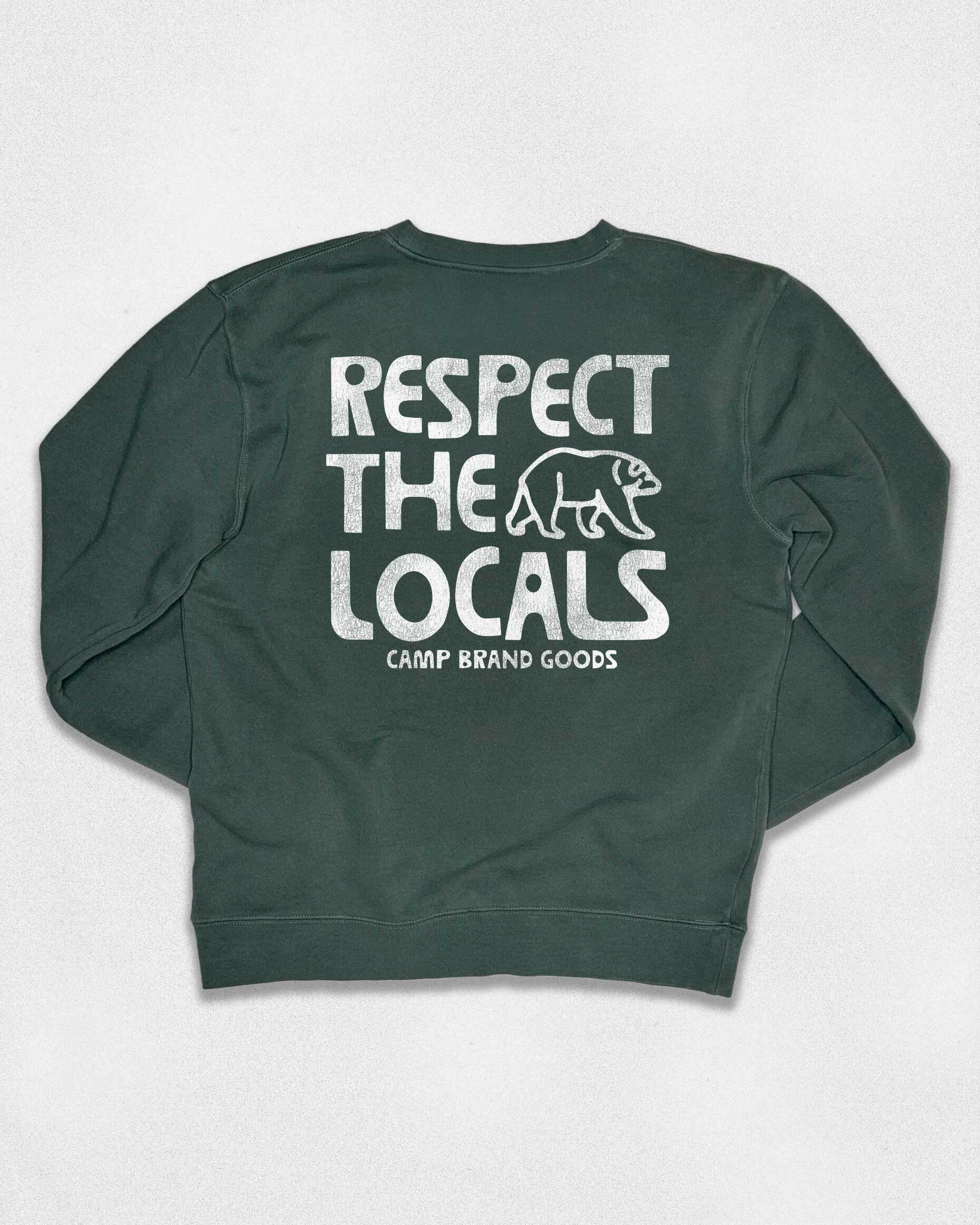 Respect The Locals Vintage Crew Faded Green