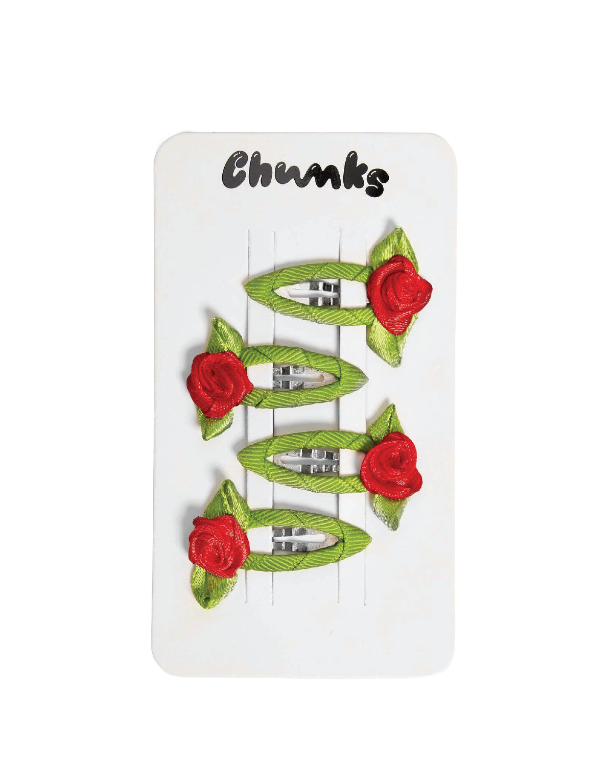 Rosette Snap Clips in Red