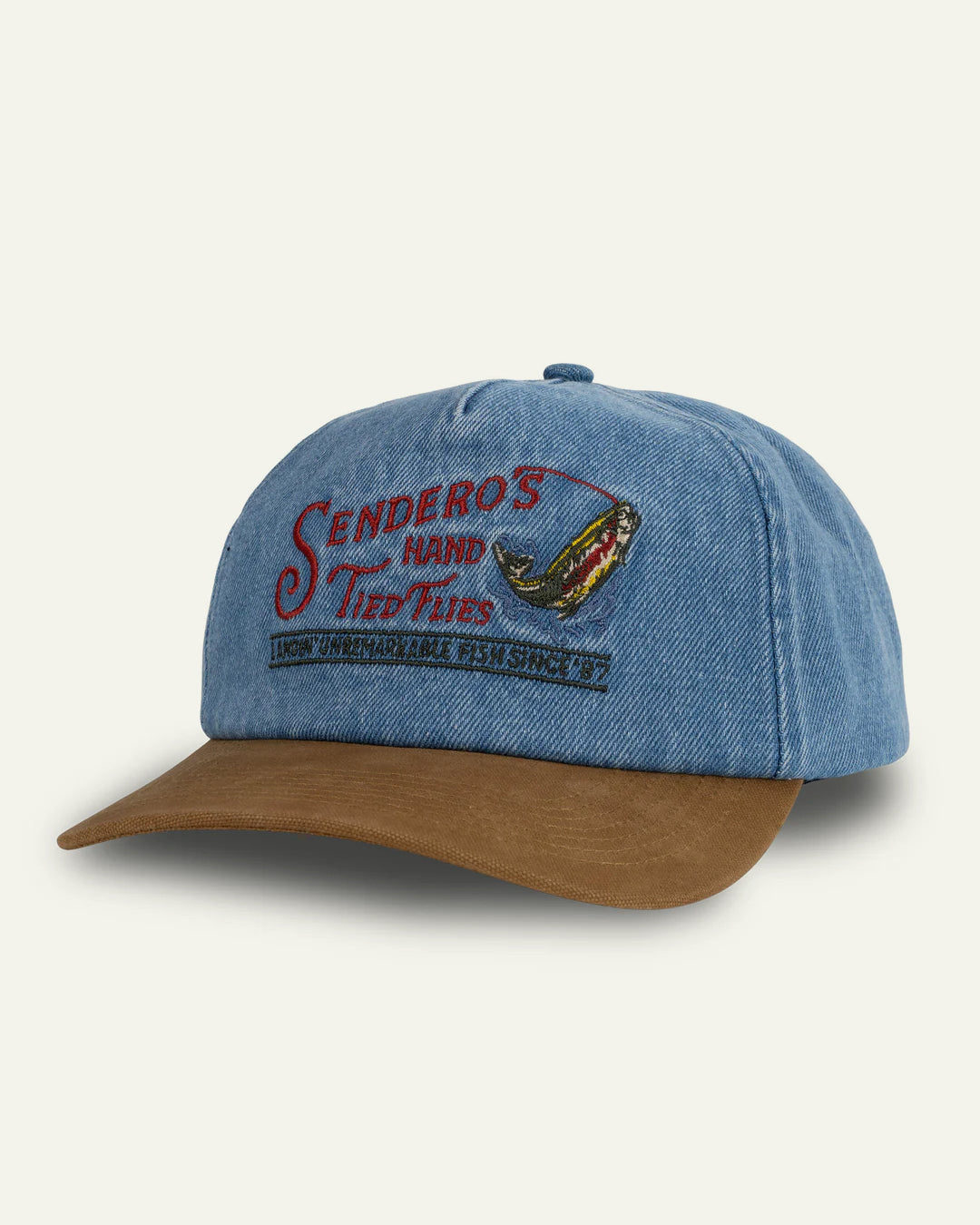Hand Ties Flies Hat - Denim