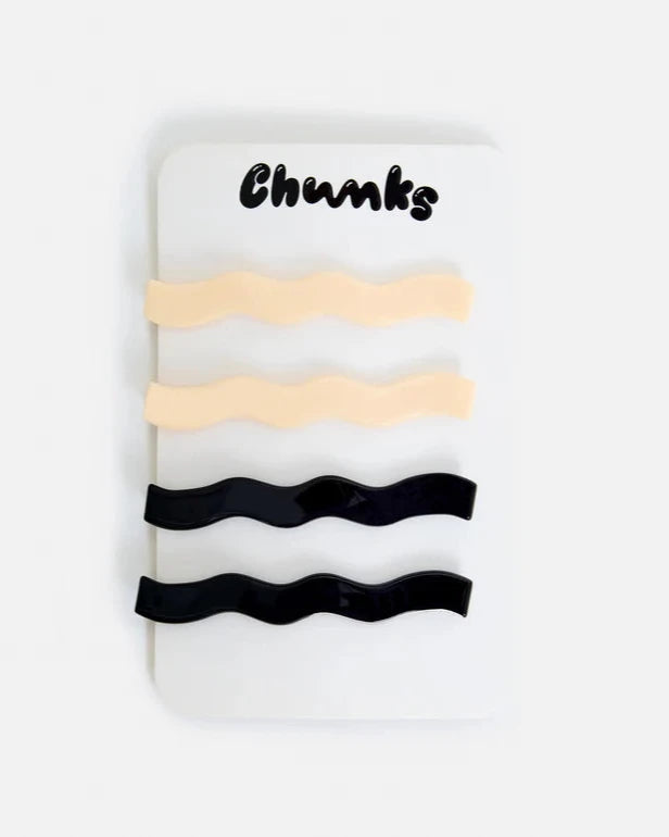 Slides in Wavy Cream + Black