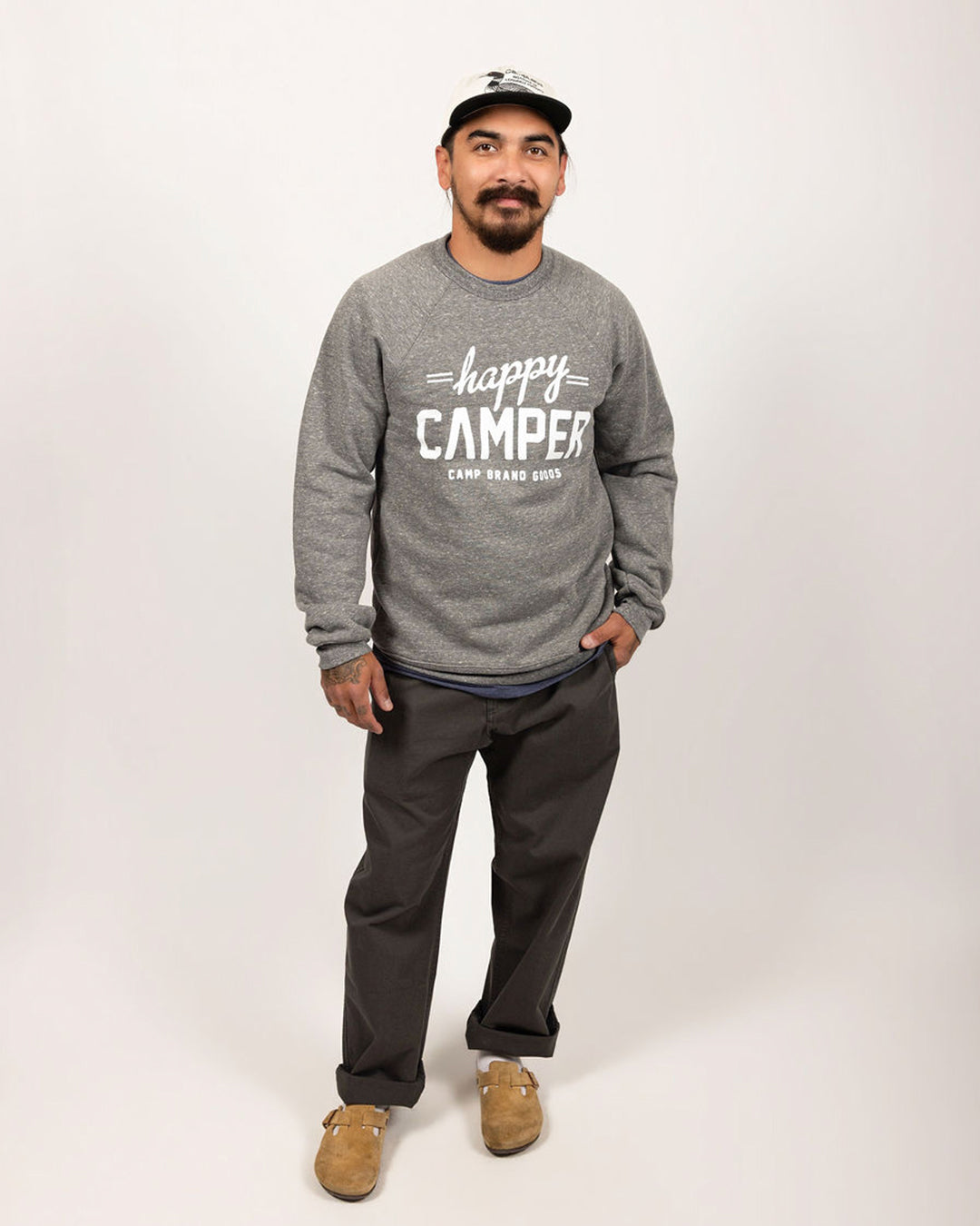 Happy Camper Original Crewneck - Heather Grey