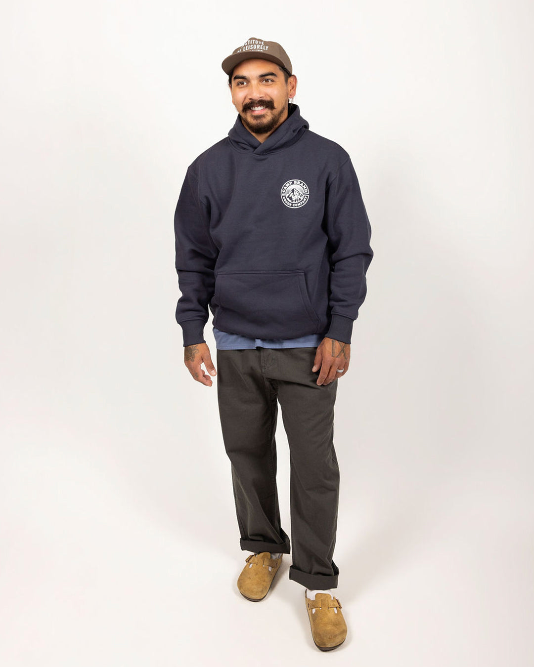 Heritage Crest Vintage Hoodie - Navy