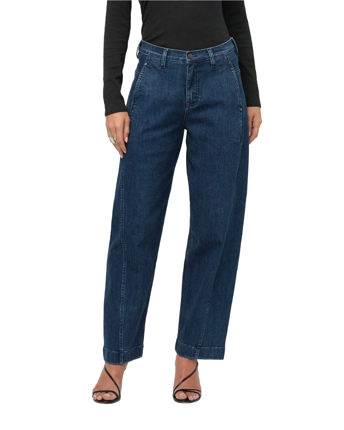 Performance Denim+ High Rise Barrel - Dark Stone