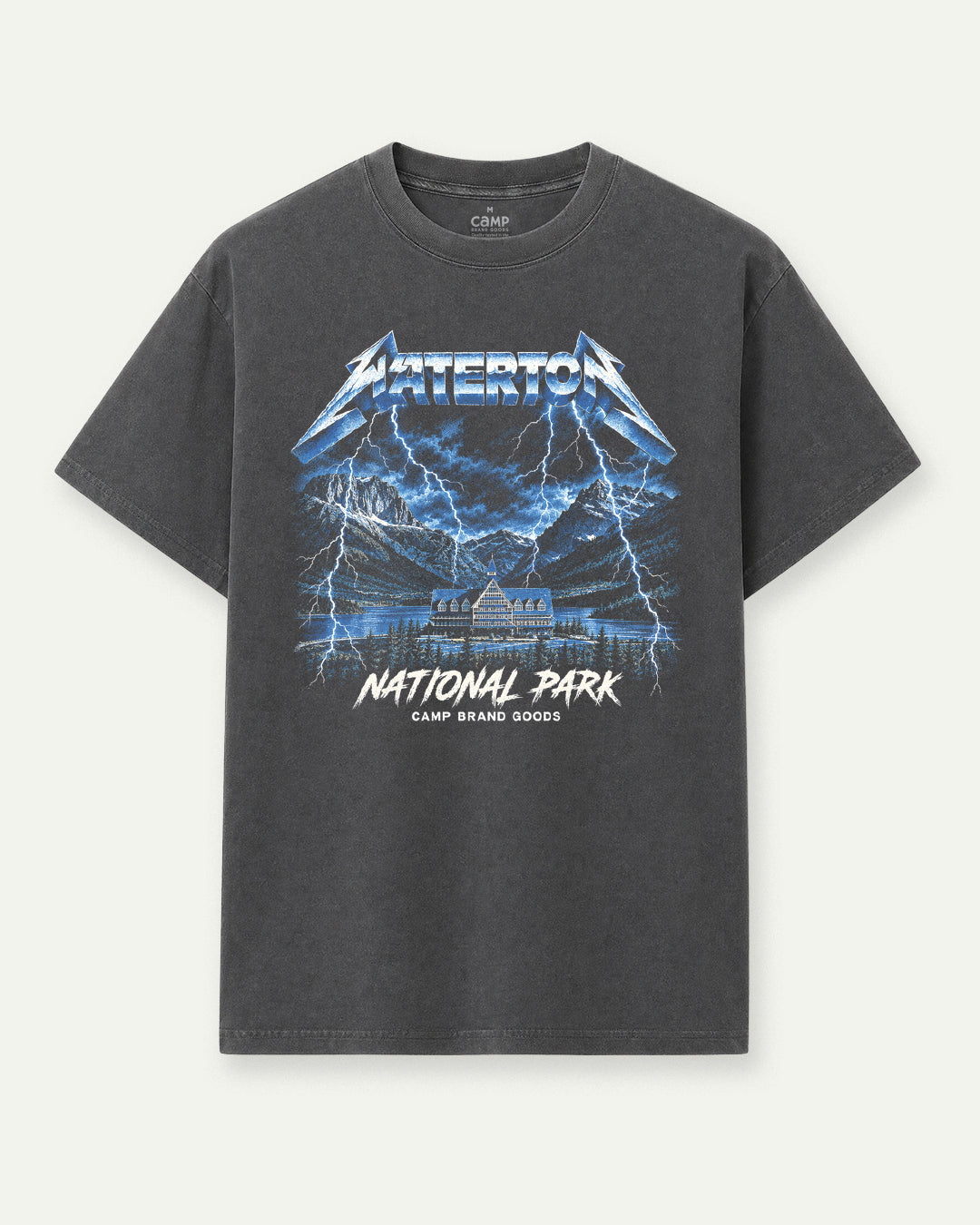 Waterton Rockies Tour Vintage T-Shirt - Faded Black
