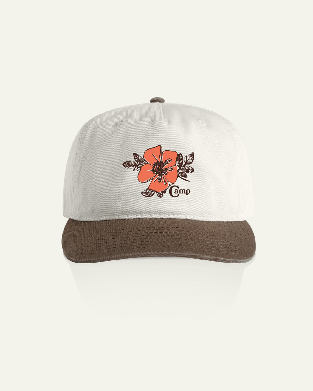 Wild Rose 5 Panel Camp Hat - Natural/Walnut