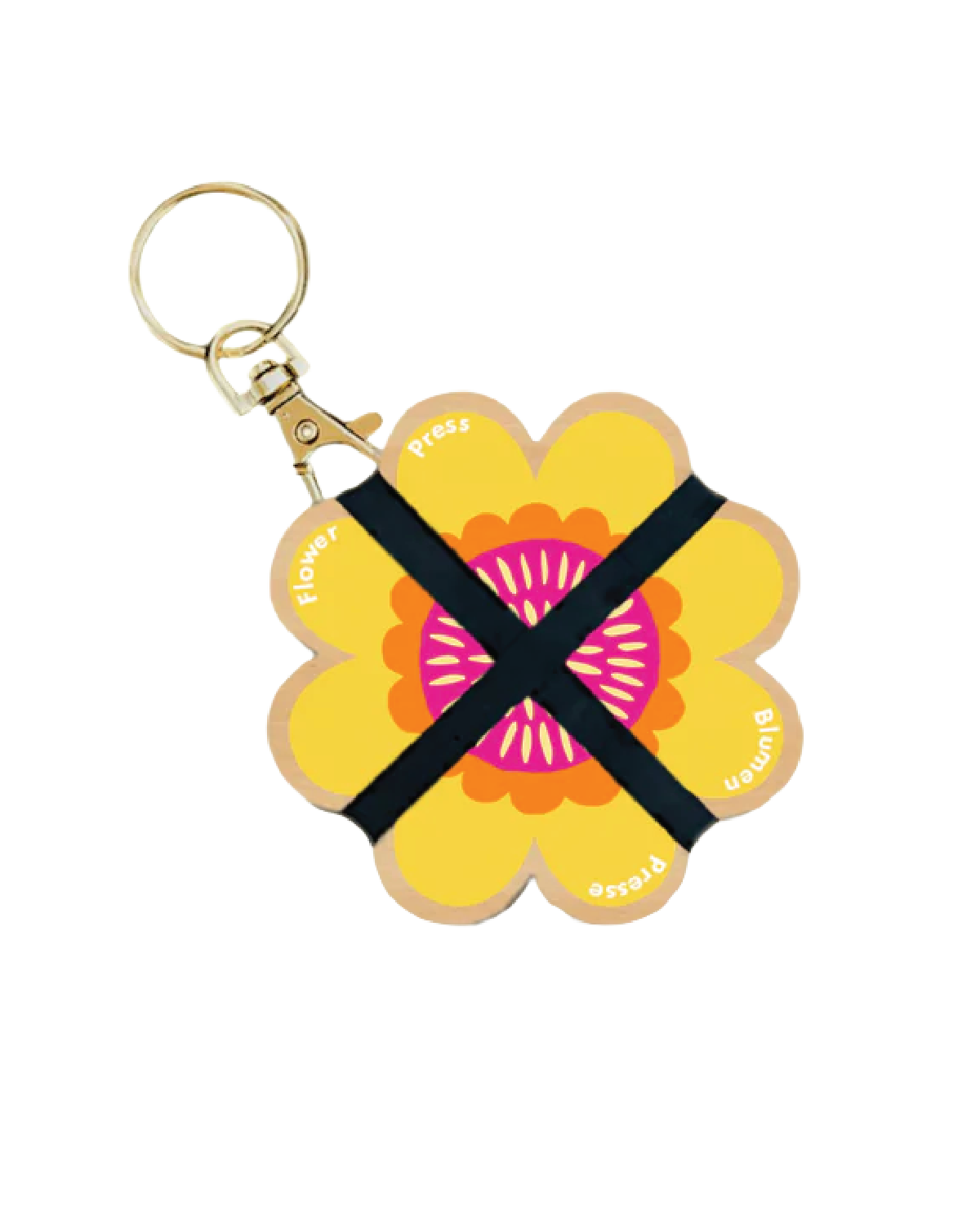 Keyring Flower Press - Oranges & Pinks